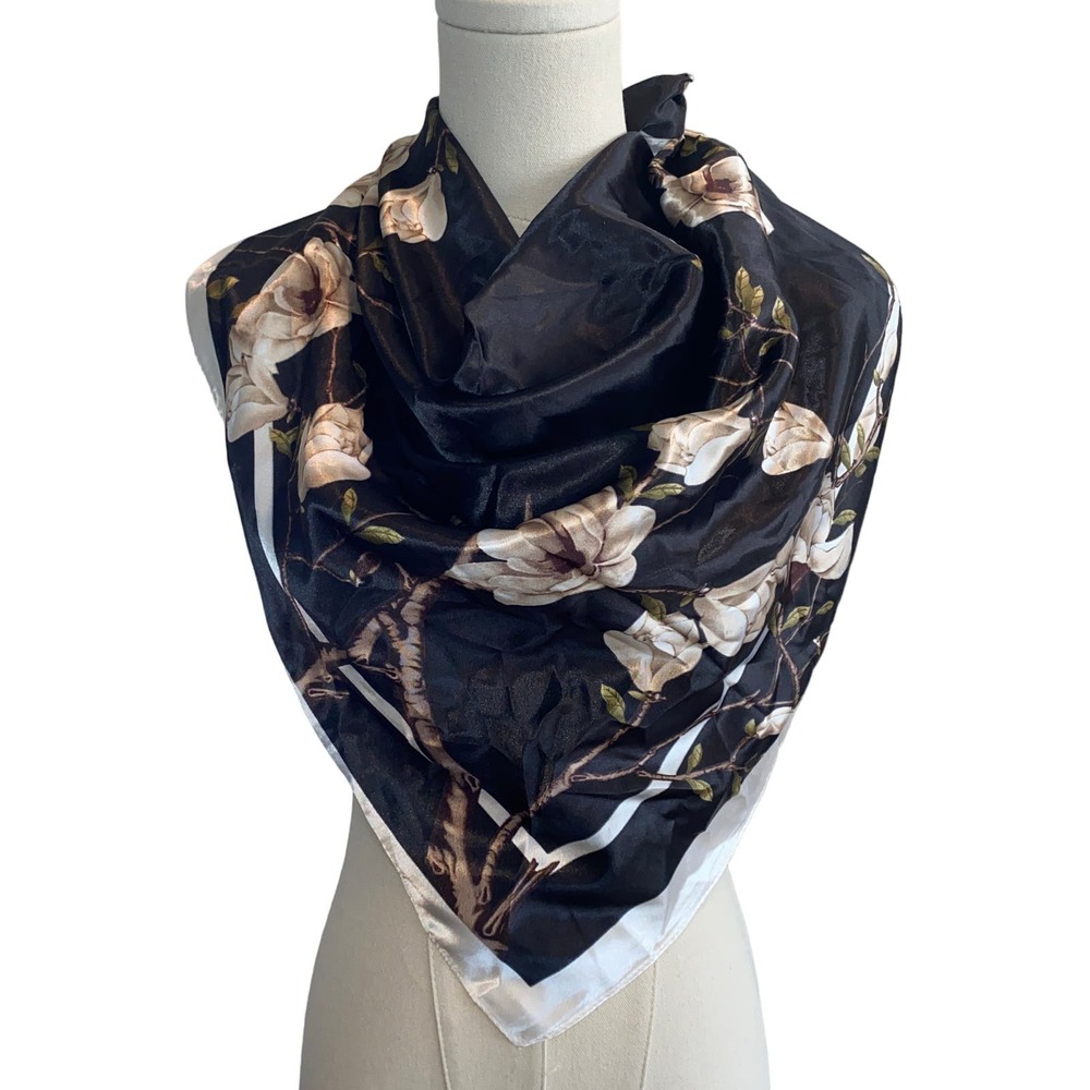Women's Satin Silky Square Head Hair Neckerchief Scarf
